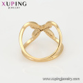 14976 Modeschmuck elegante 18 Karat Gold Fingerring, Kupferlegierung Zirkon Ringe für Mädchen